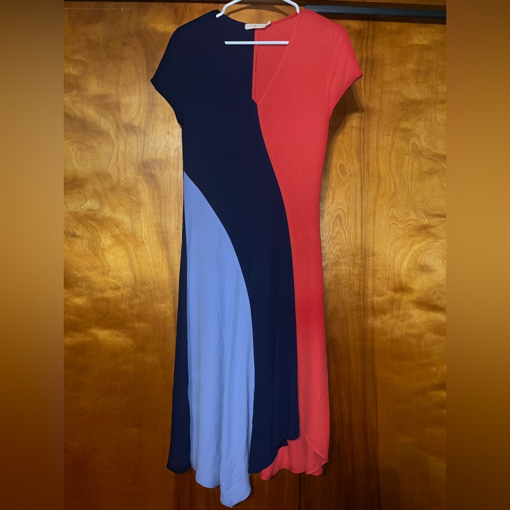 Tory Burch Walden Asymmetrical Color Block Dress